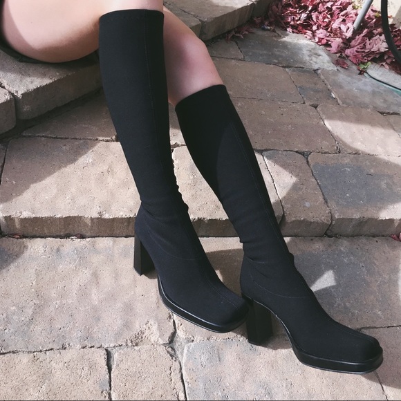 SOLD || VTG Go-Go Sock Boot W/ Square Toe - Picture 5 of 8